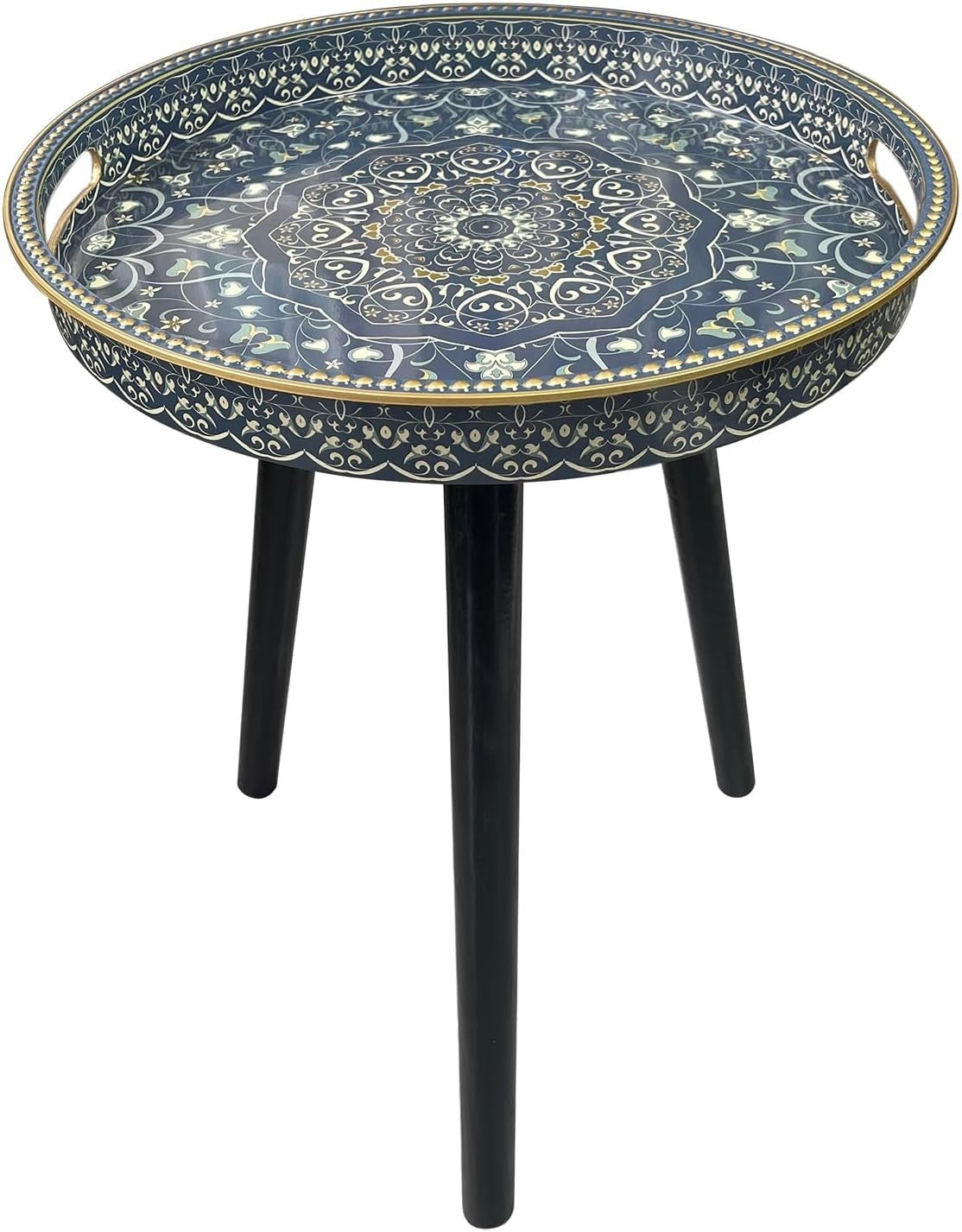 Round Side Table with Detachable Legs – 50x38x38cm Dot Blue Maze