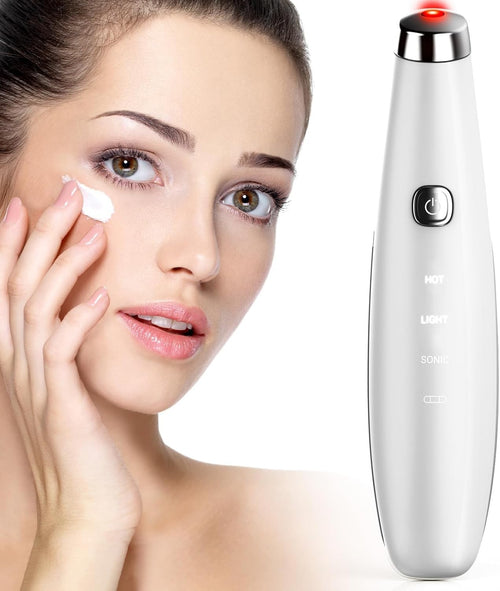 Heated Eye Massager 40℃ Sonic Vibration Red Light Anti Aging USB