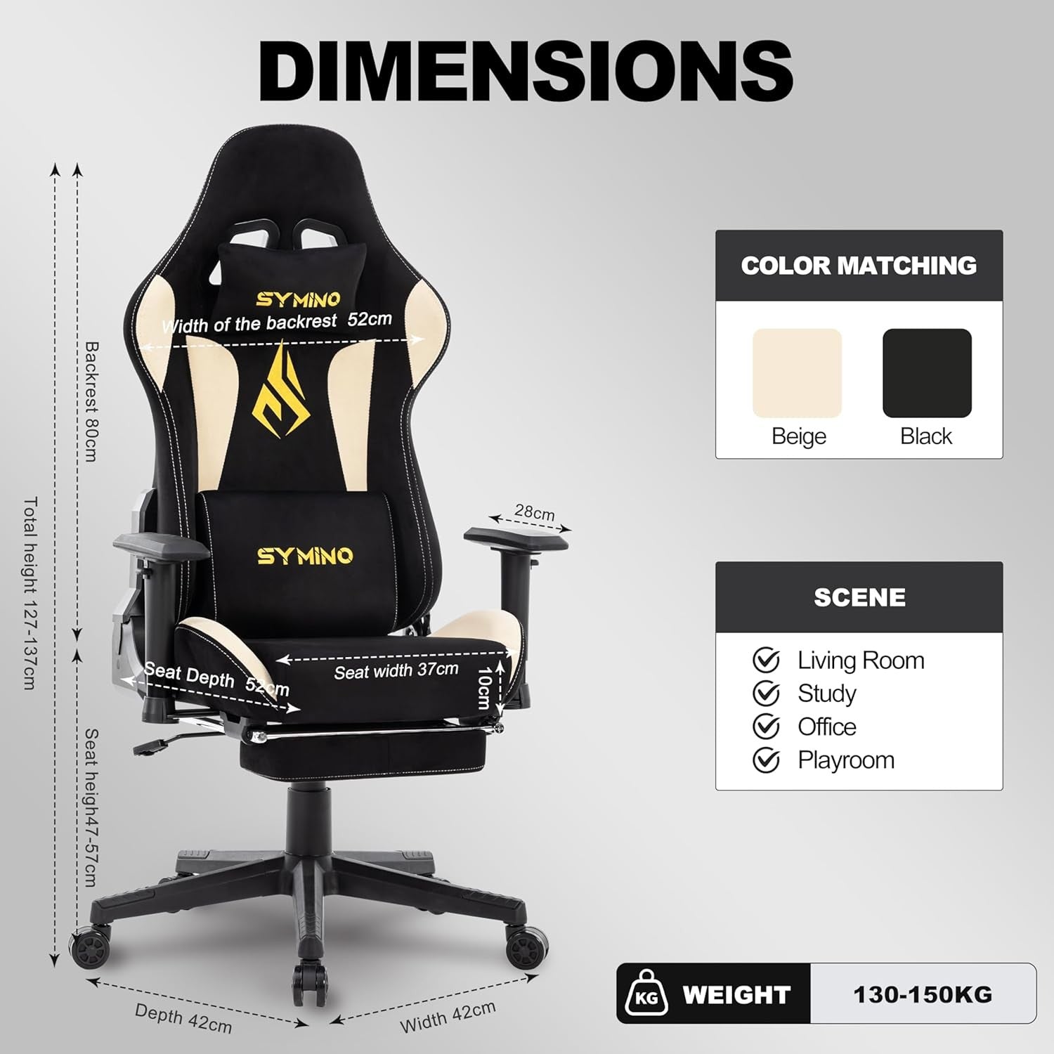 Ergonomic Gaming Chair with Footrest & Headrest – Adjustable PC Seat