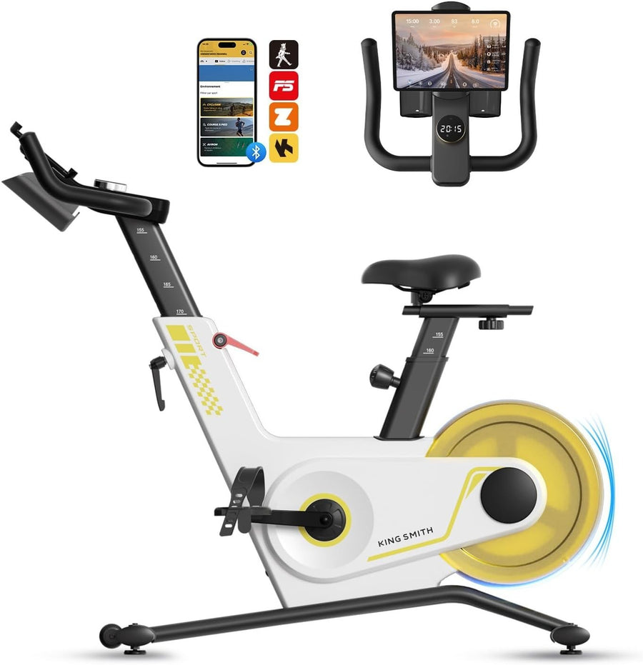 Folding Exercise Bike 40-Level Magnetic Resistance Quiet LED App White