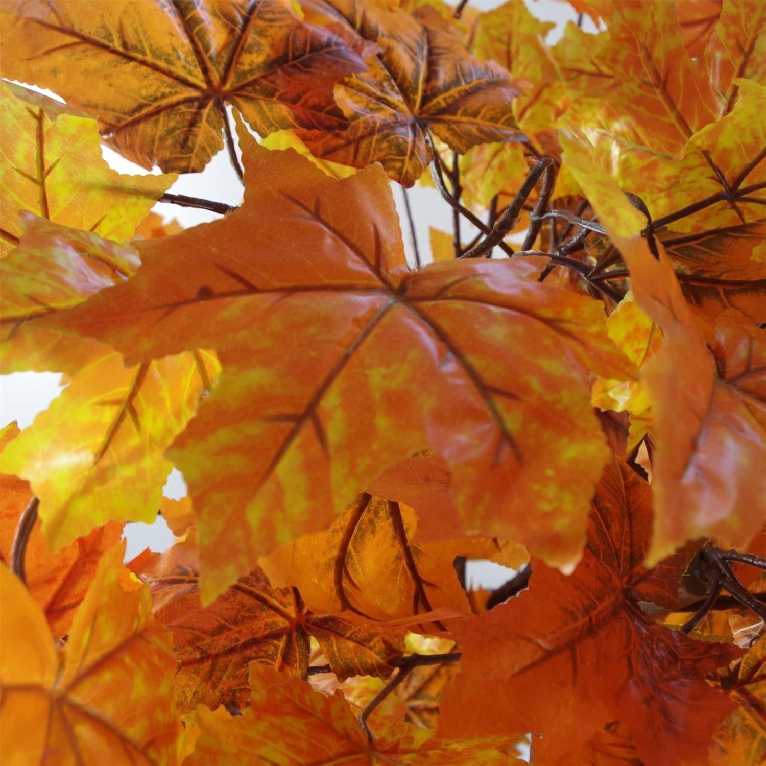 125cm Orange Maple Artificial Tree in Weighted Pot Indoor Autumn Home Decoration