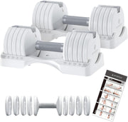 12.5lb Smart Adjustable Dumbbells Pair 5-in-1 Non Slip Home Workout