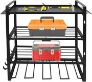 4 Layer Power Tool Organizer Wall Mount Drill Holder Garage Rack