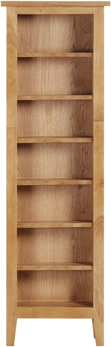 Solid Wood CD Storage Tower 7 Tier Media Rack Bookcase Oak Finish