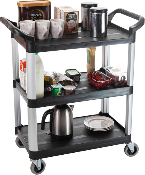 3 Tier Catering Trolley Heavy Duty Rolling Cart Kitchen Service Storage