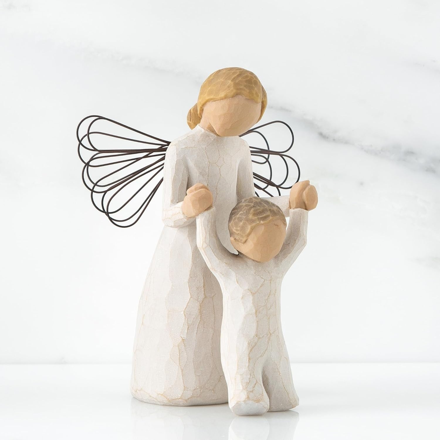 Guardian Angel Figurine with Child 12.5cm ✨ Hand-Painted Sculpture Gift Set