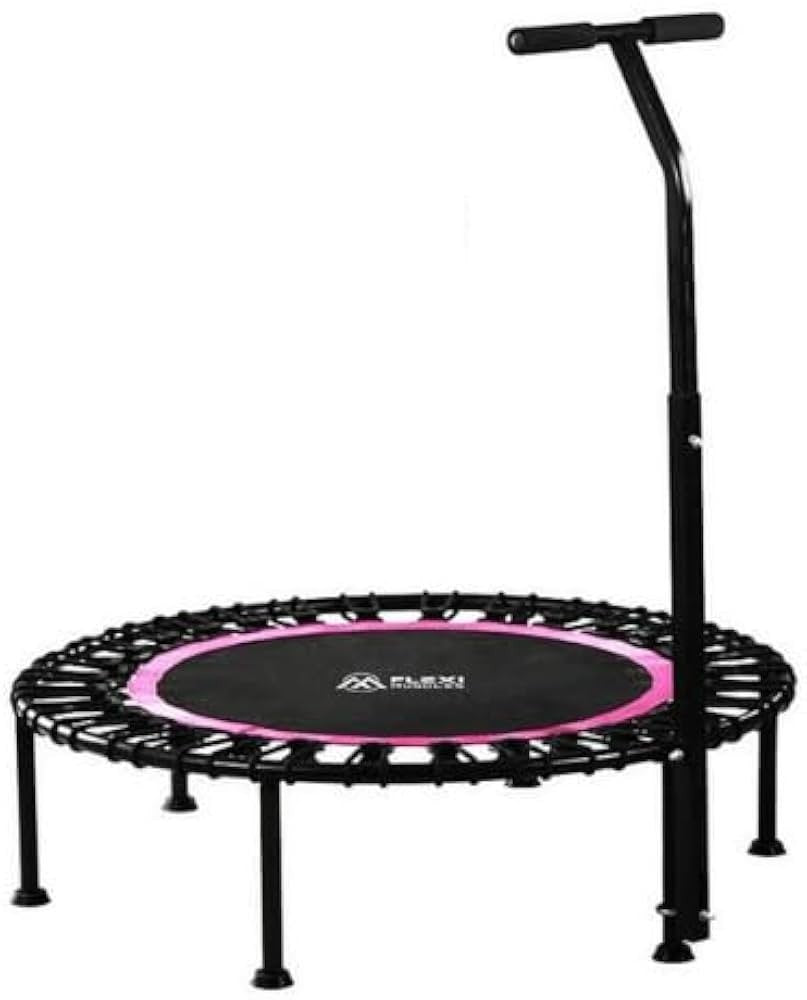 Pink 40in Indoor Workout Rebounder Trampoline Bungee Bar 330LB