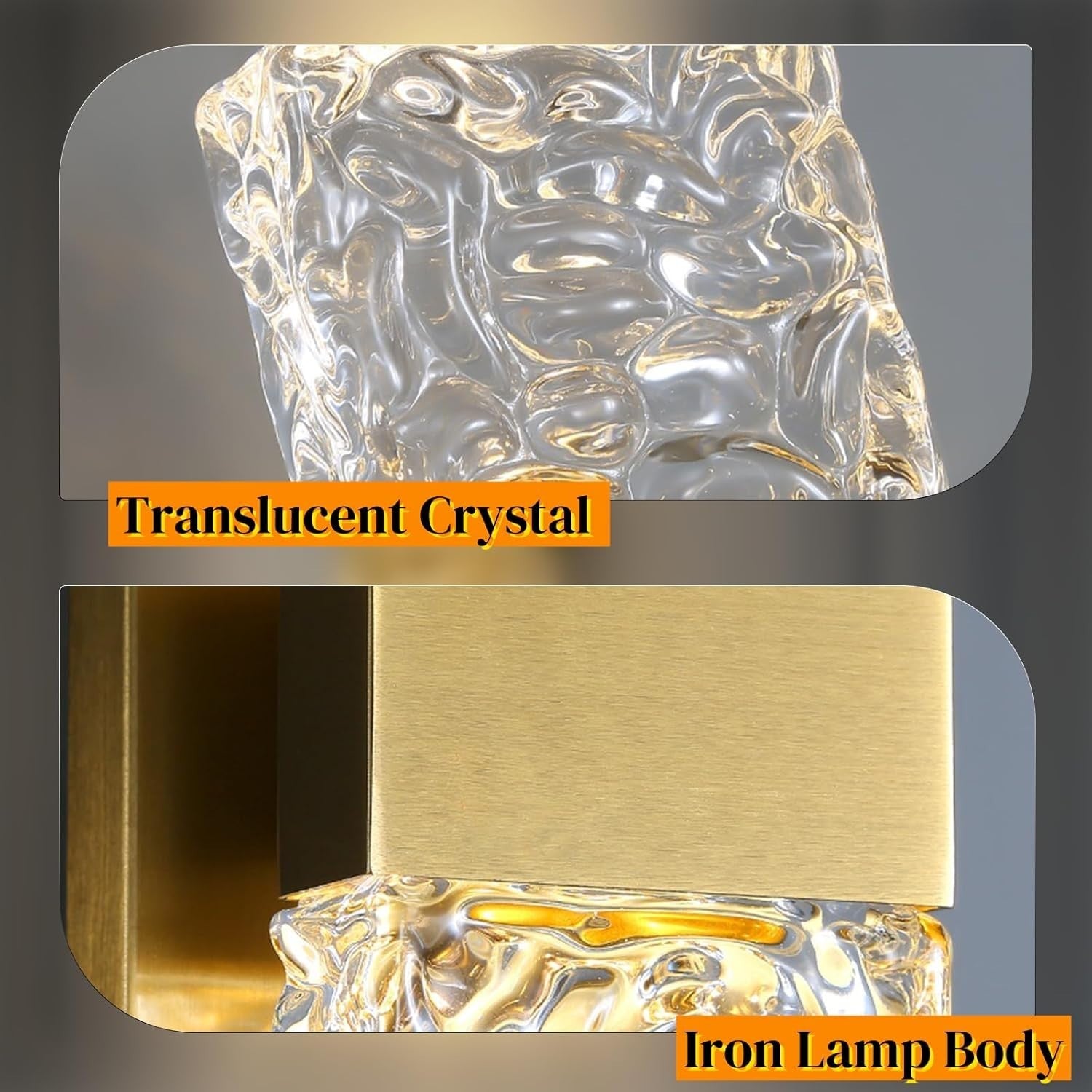 Modern Gold Crystal Wall Sconce Light LED Bedroom Living Room Lamp