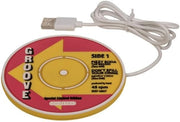 USB Cup Warmer 10cm Retro Vinyl Red Yellow Desk Heater