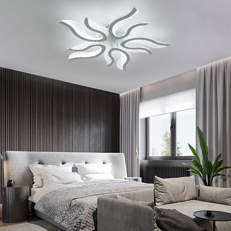 Flame Shape LED Ceiling Light 50W Dimmable Remote 3 Colour Modern Fixture