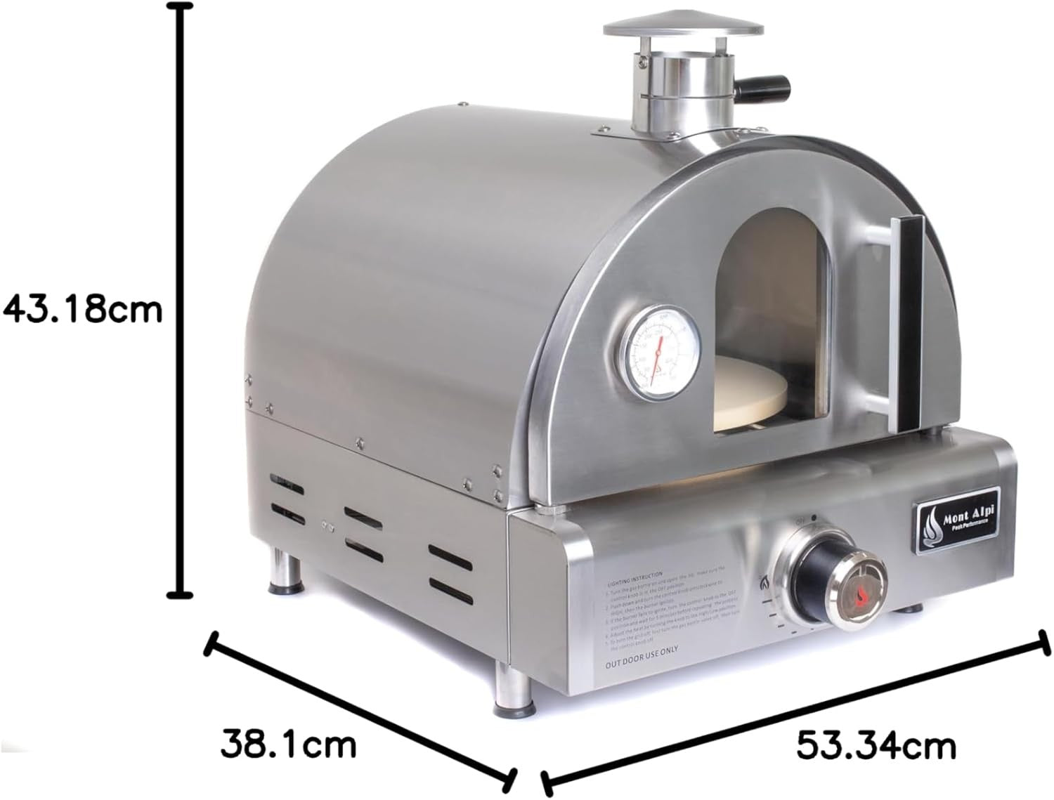 Stainless Steel Outdoor Pizza Oven | Gas & Wood Fired Multi-Fuel BBQ Grill