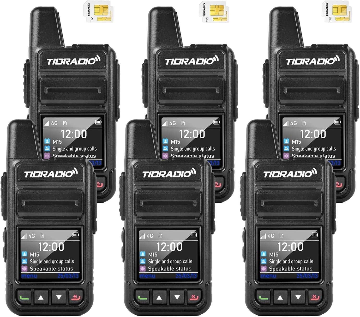 4G LTE POC Walkie Talkies 6 Pack Unlimited Range SIM Data Included