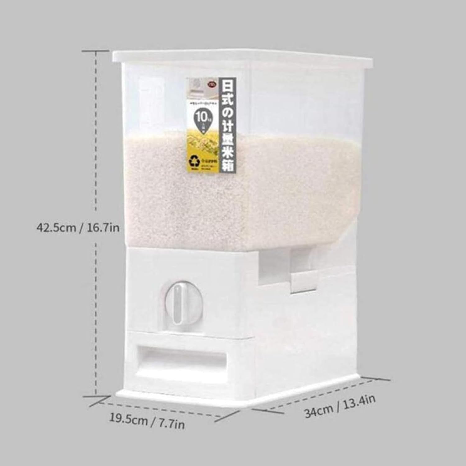 10KG Multifunction Rice Dispenser Dry Food Storage Container Airtight Bin