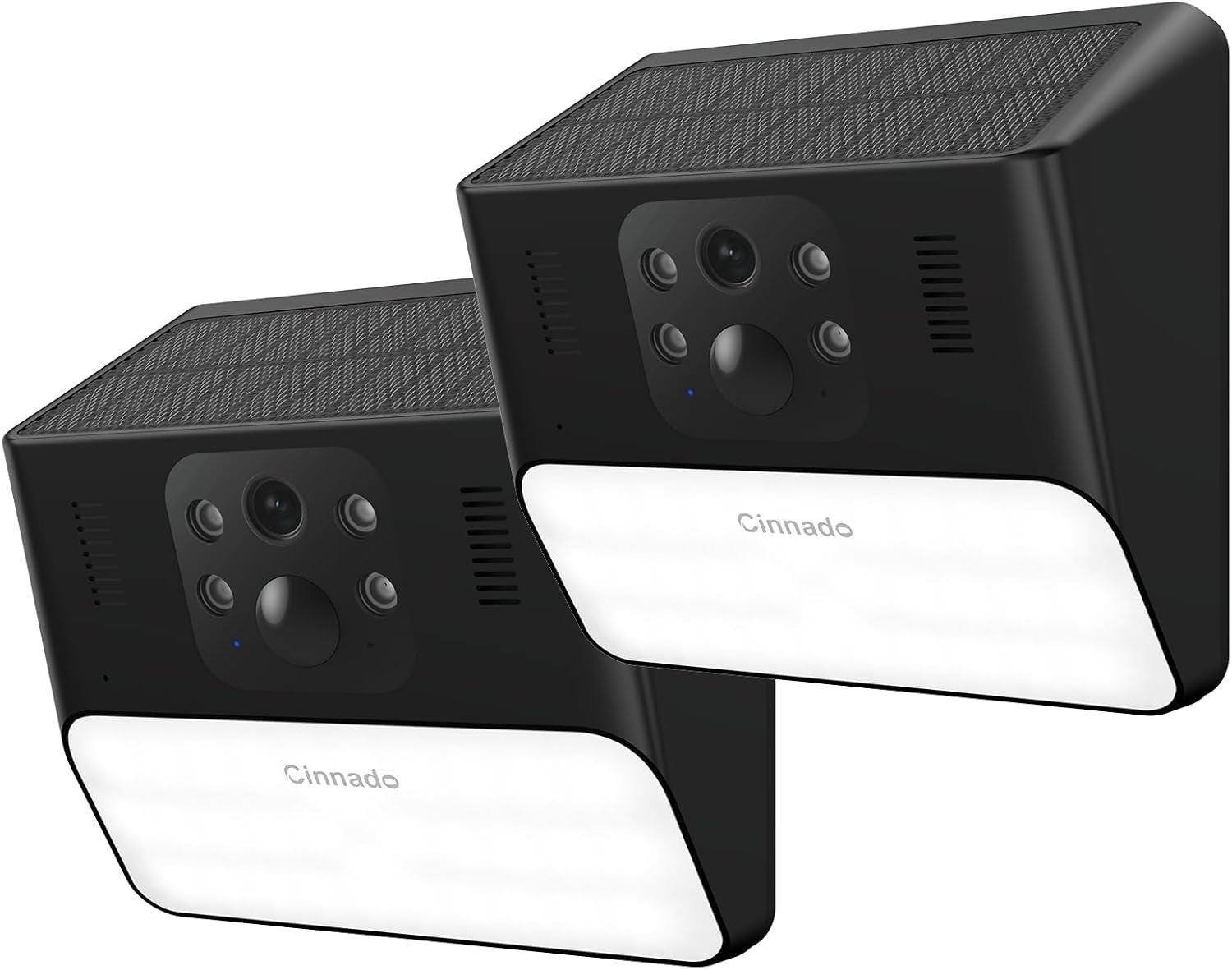 2 Pack Solar Wall Light Security Camera 2K Wireless PIR Night Vision