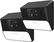 2 Pack Solar Wall Light Security Camera 2K Wireless PIR Night Vision