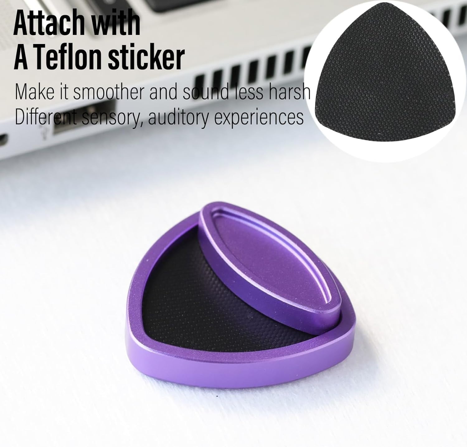 Purple Metal Pivot Fidget Slider Magnetic Clicker Triangle EDC