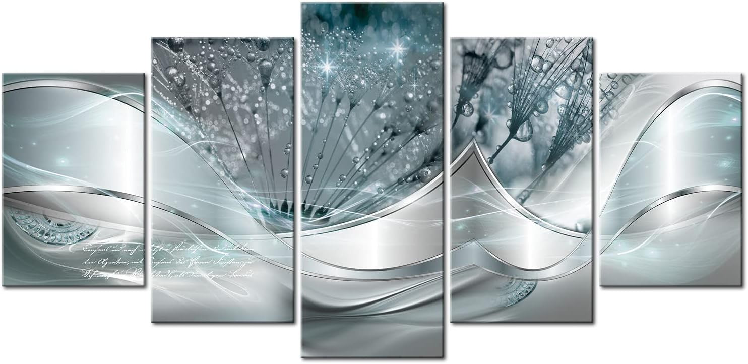 5-Piece Acrylic Glass Wall Art Modern Abstract Flower Home Decor