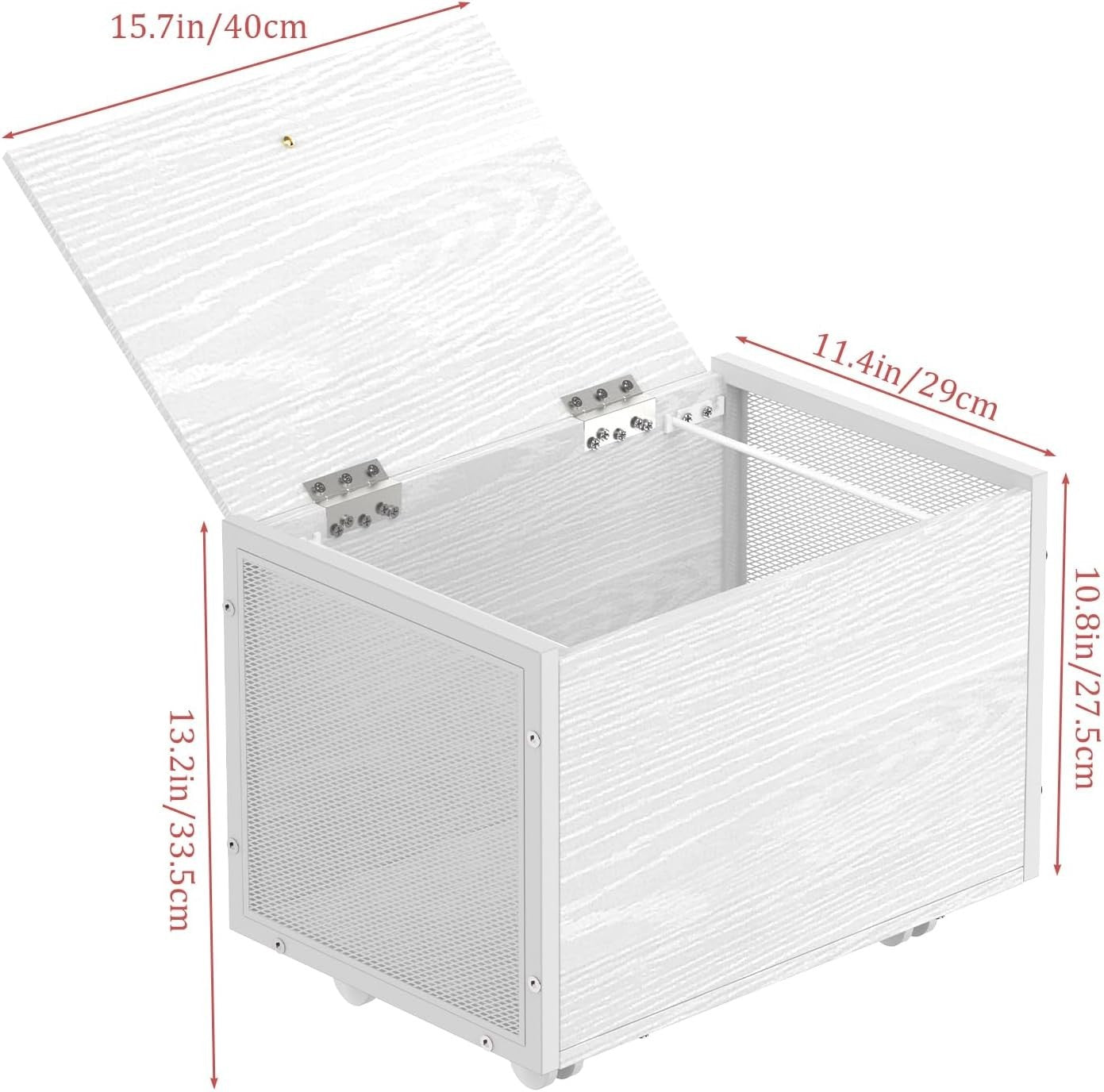 Rolling File Cabinet on Wheels Under Desk Storage Organizer Wooden White Home