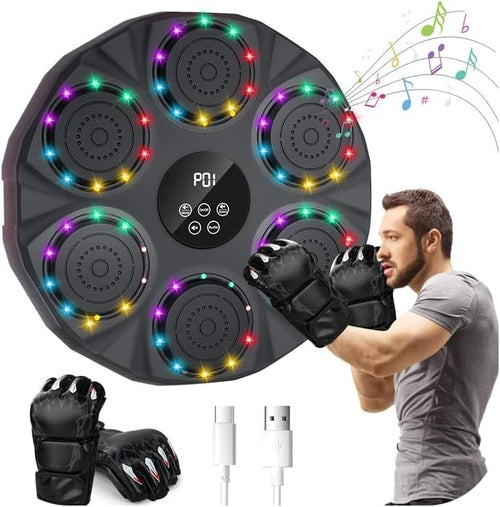 Music Boxing Machine Bluetooth LED Wall Mount Punch Trainer Fitness
