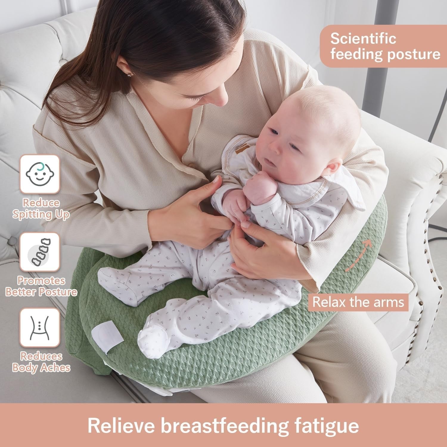 Nursing Pillow Breastfeeding Maternity Support Cushion Adjustable Strap