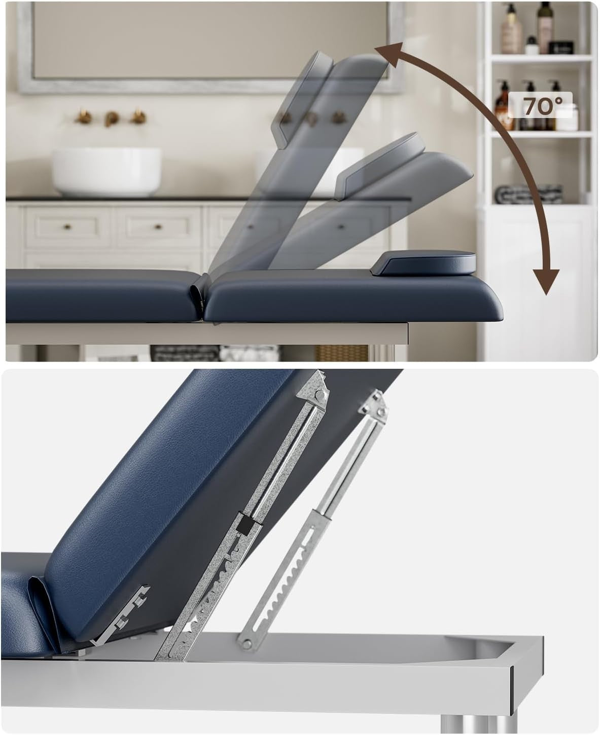 Heavy Duty Professional Massage Table Spa Beauty Bed w/ Storage Shelf Blue