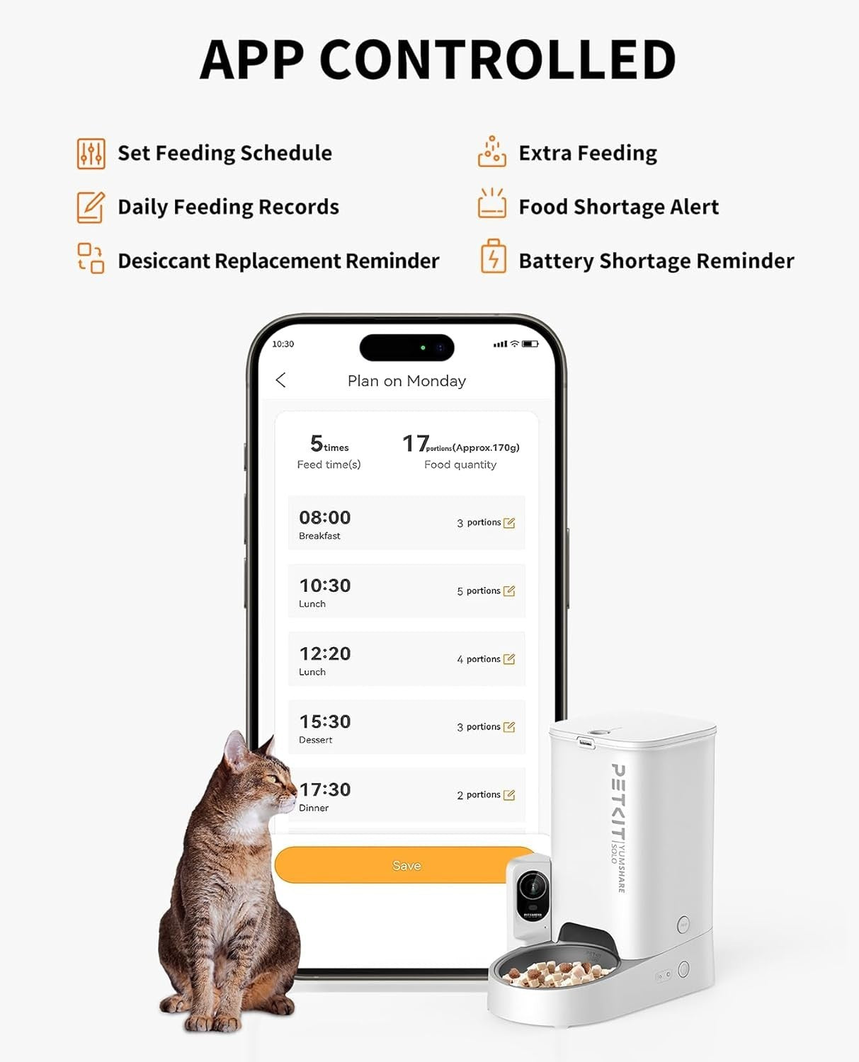 Smart Automatic Pet Feeder Camera 1080P WiFi App Control 3L Food