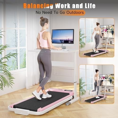 7% Incline Foldable Walking Pad Treadmill 1-8KM/H Under Desk Home Gym
