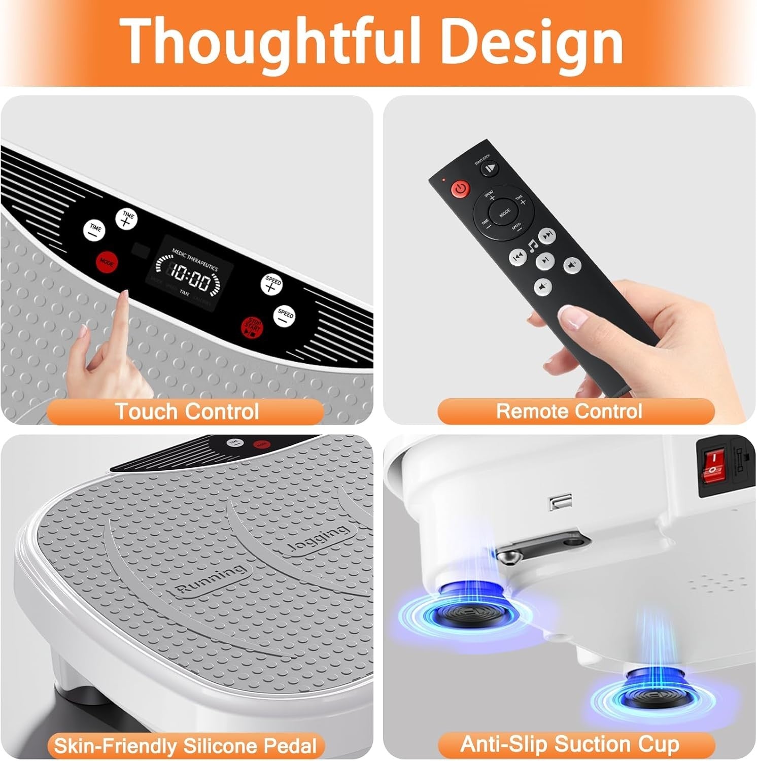 White Vibration Plate Exercise Machine for Weight Loss & Lymphatic Drainage