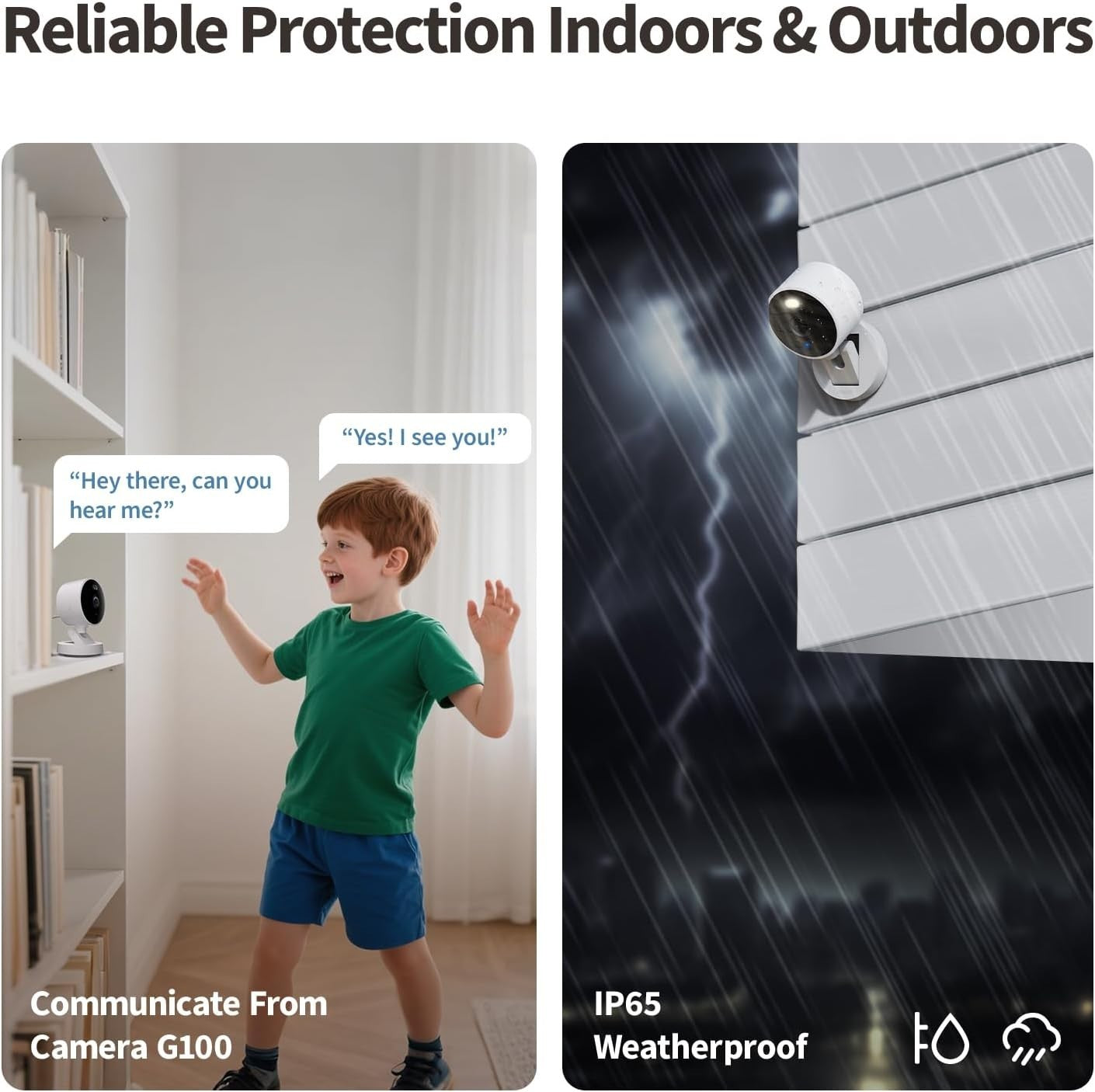 2K Indoor Outdoor Security Camera WiFi 6 AI Detection Night Vision