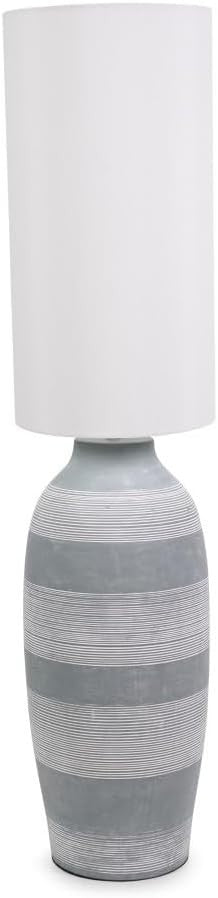 Ceramic Floor Lamp with Fabric Shade, Tall & Stylish, 150cm, E27 Bulb