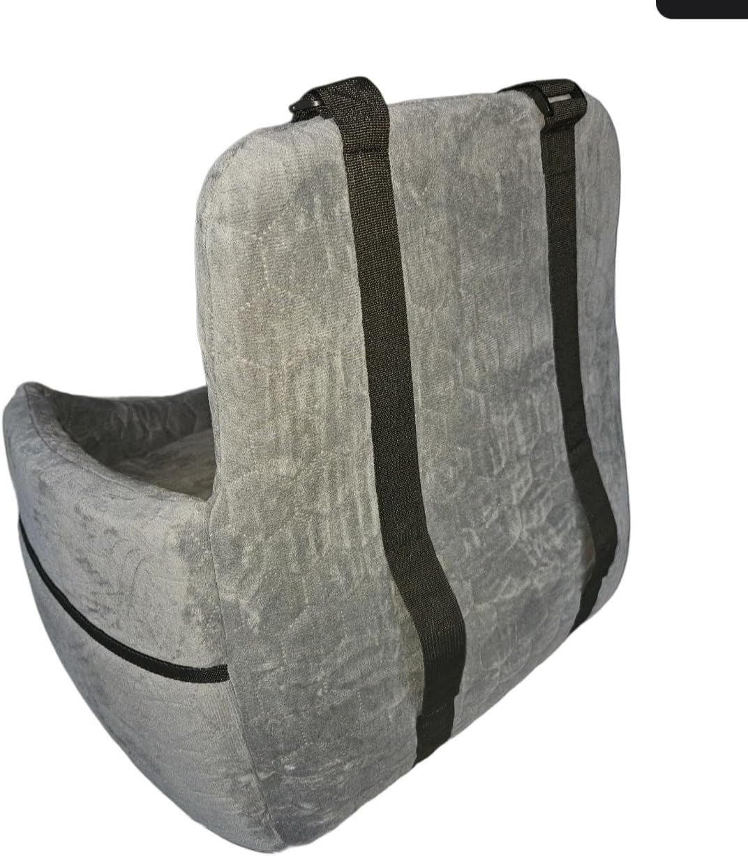 Luxury Memory Foam Dog Car Seat Booster Bed Washable Cover 35lb Grey