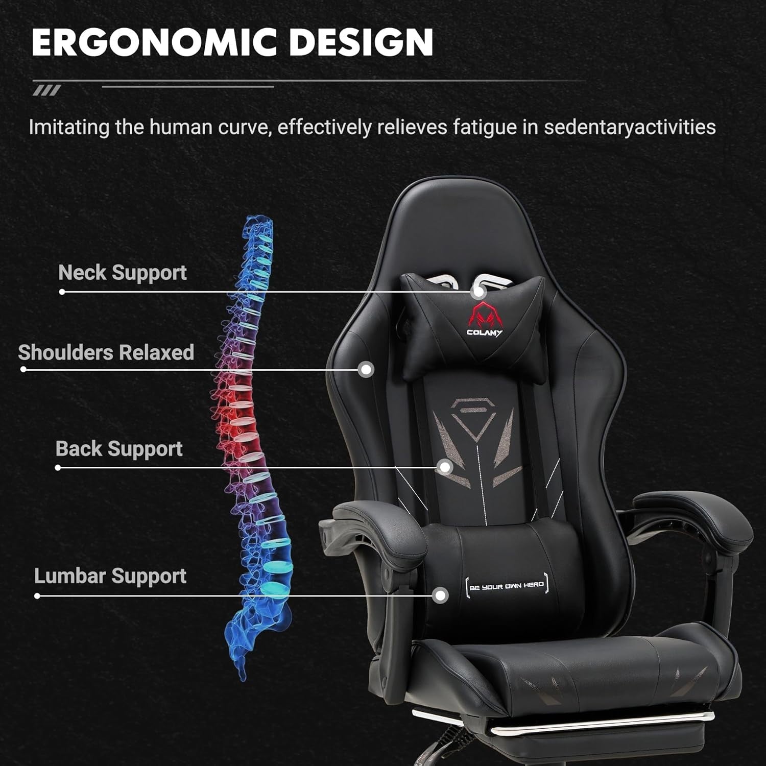 Gaming Chair High Back Footrest Swivel Recliner Office Computer Desk Seat