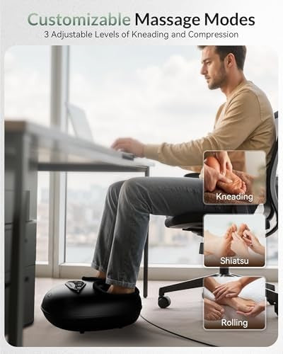 Shiatsu Foot Massager with Heat, Deep Kneading & Compression for Home