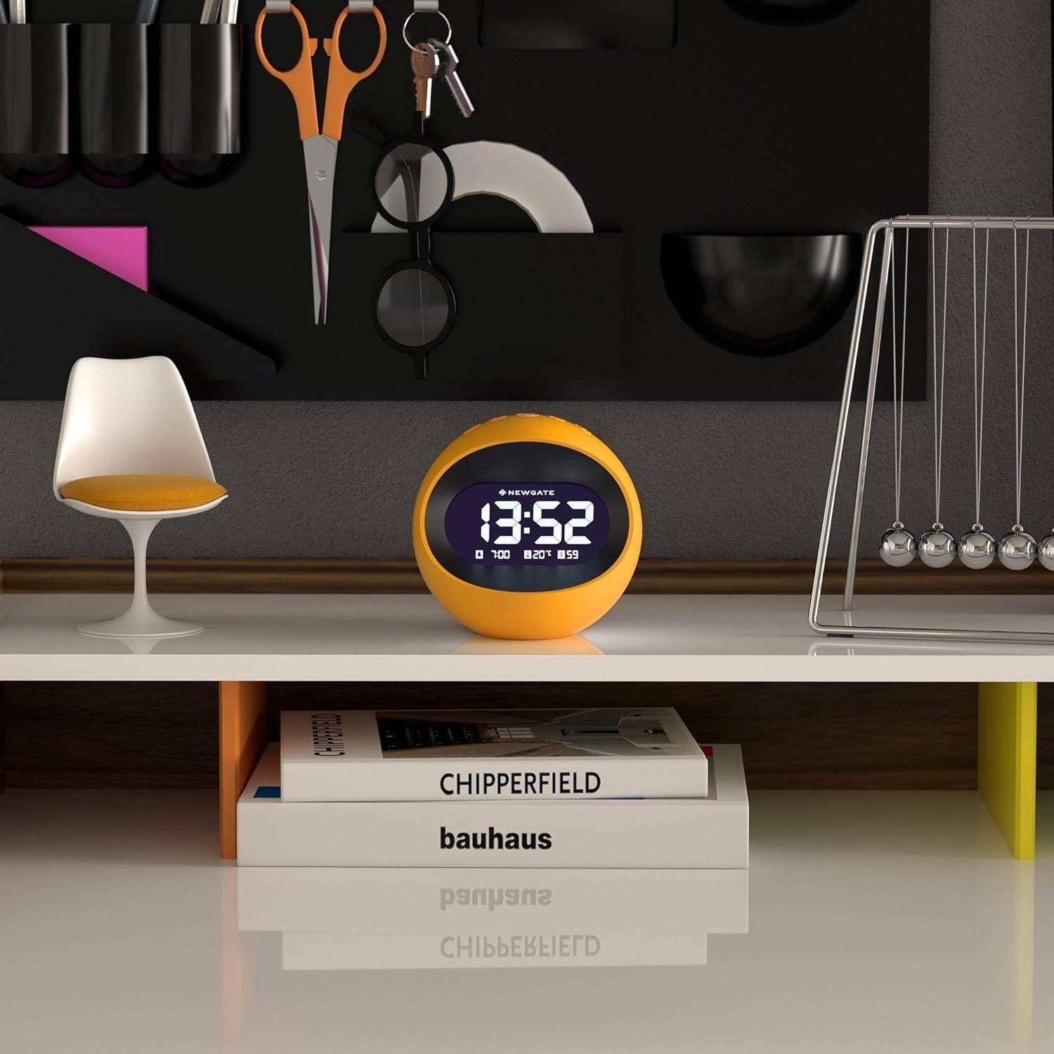 Retro Digital Alarm Clock Display Round Bedside Desk Clock Snooze