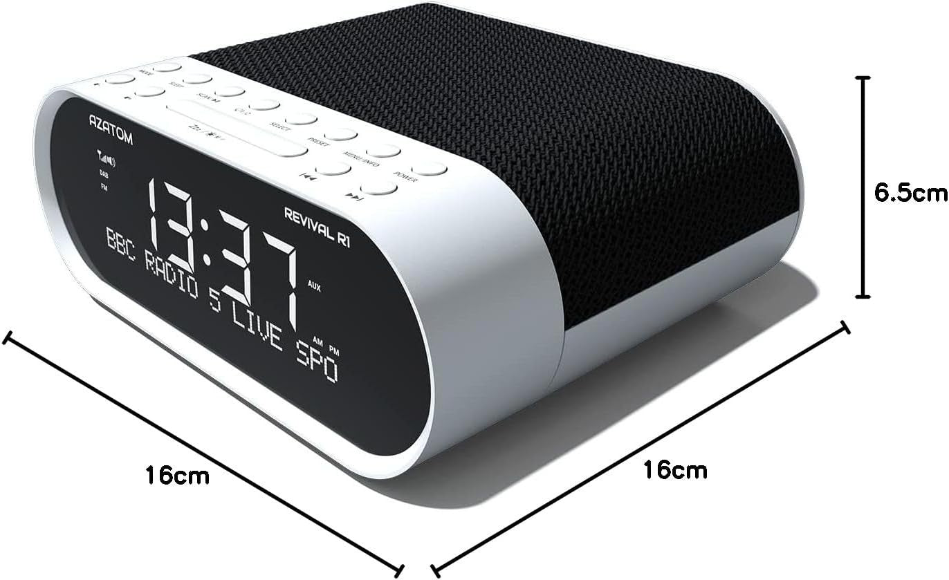 DAB+ FM Bedside Digital Radio Alarm Clock Bluetooth USB Charging