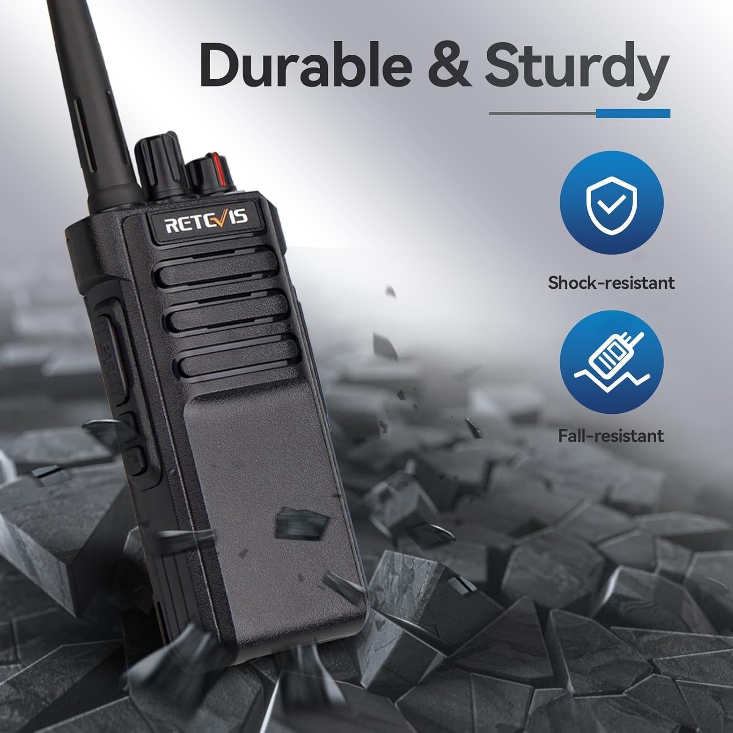 DMR Walkie Talkies IP67 Waterproof Long Range 128CH 3200mAh 2 Pack
