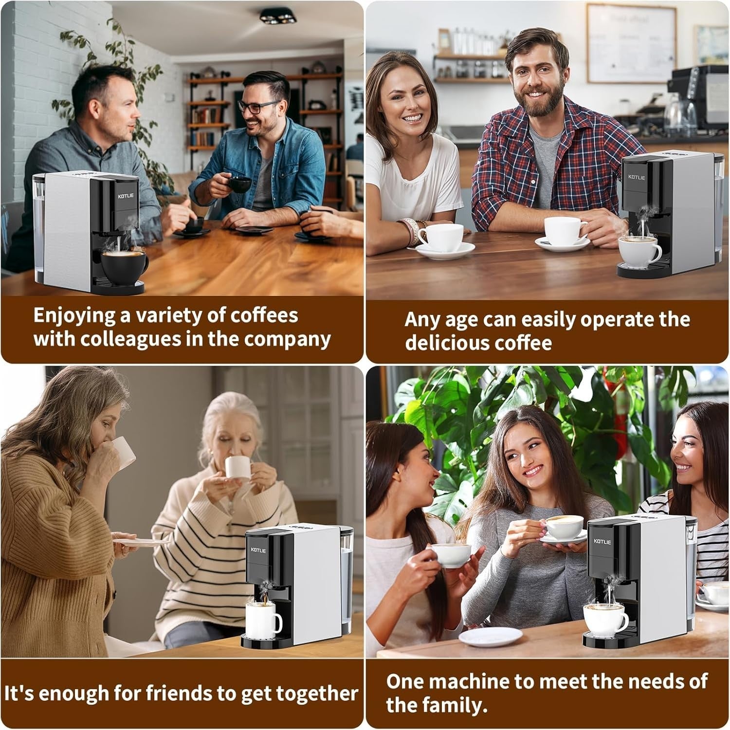 4-in-1 Espresso Coffee Machine | 19Bar High Pressure