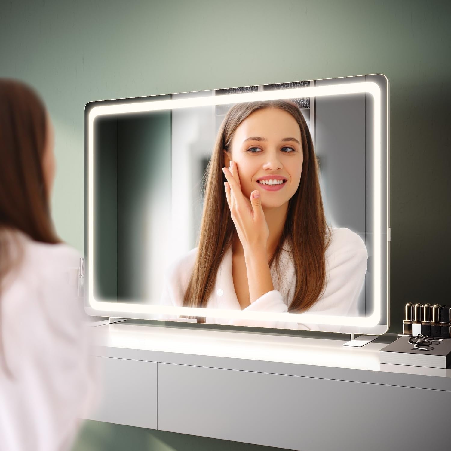 Lighted Vanity Mirror 100x70cm | 3 Color Dimmable LED | Touch Control