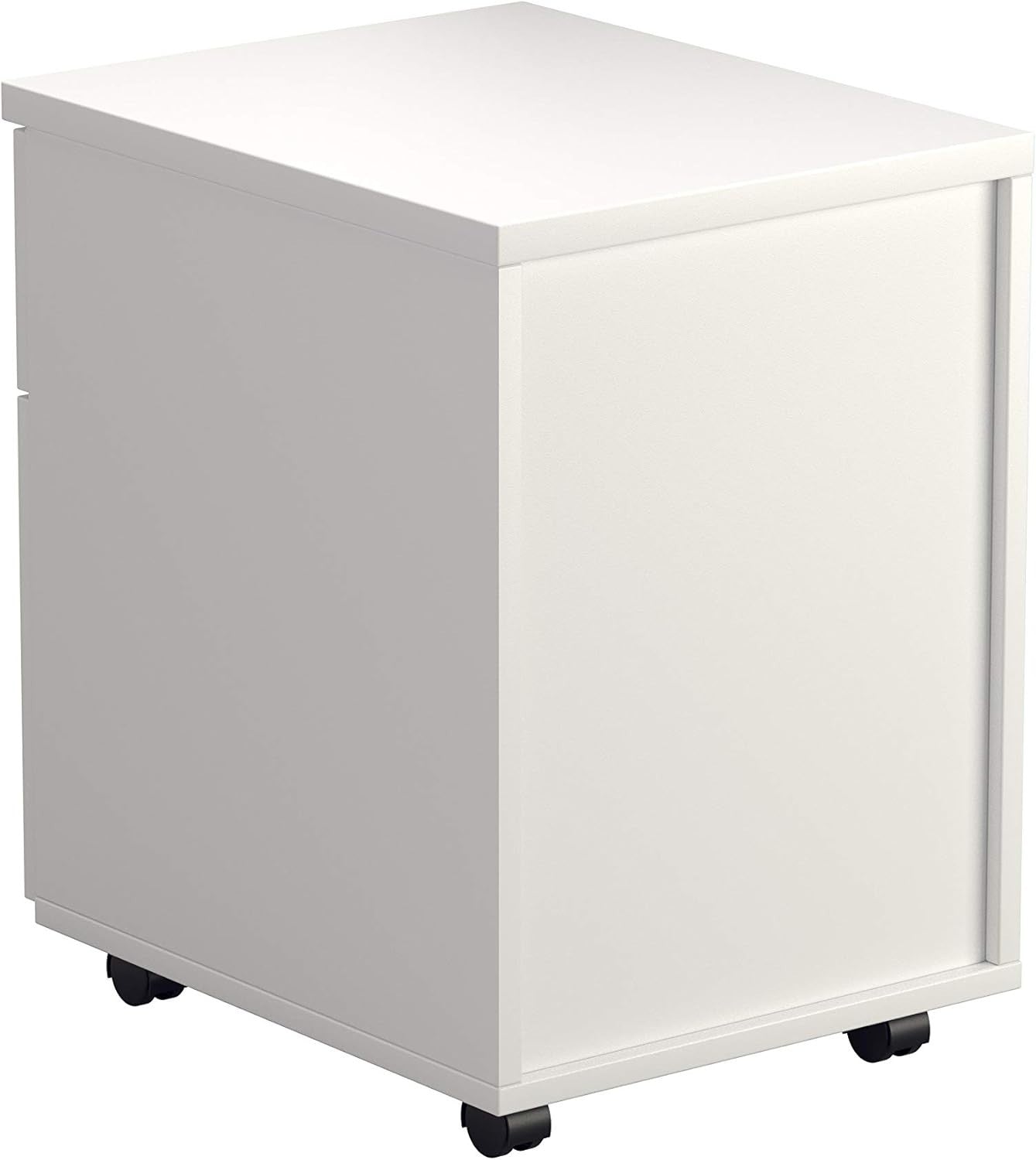 Lockable 2 Drawer Mobile Filing Cabinet Pedestal Office Storage White