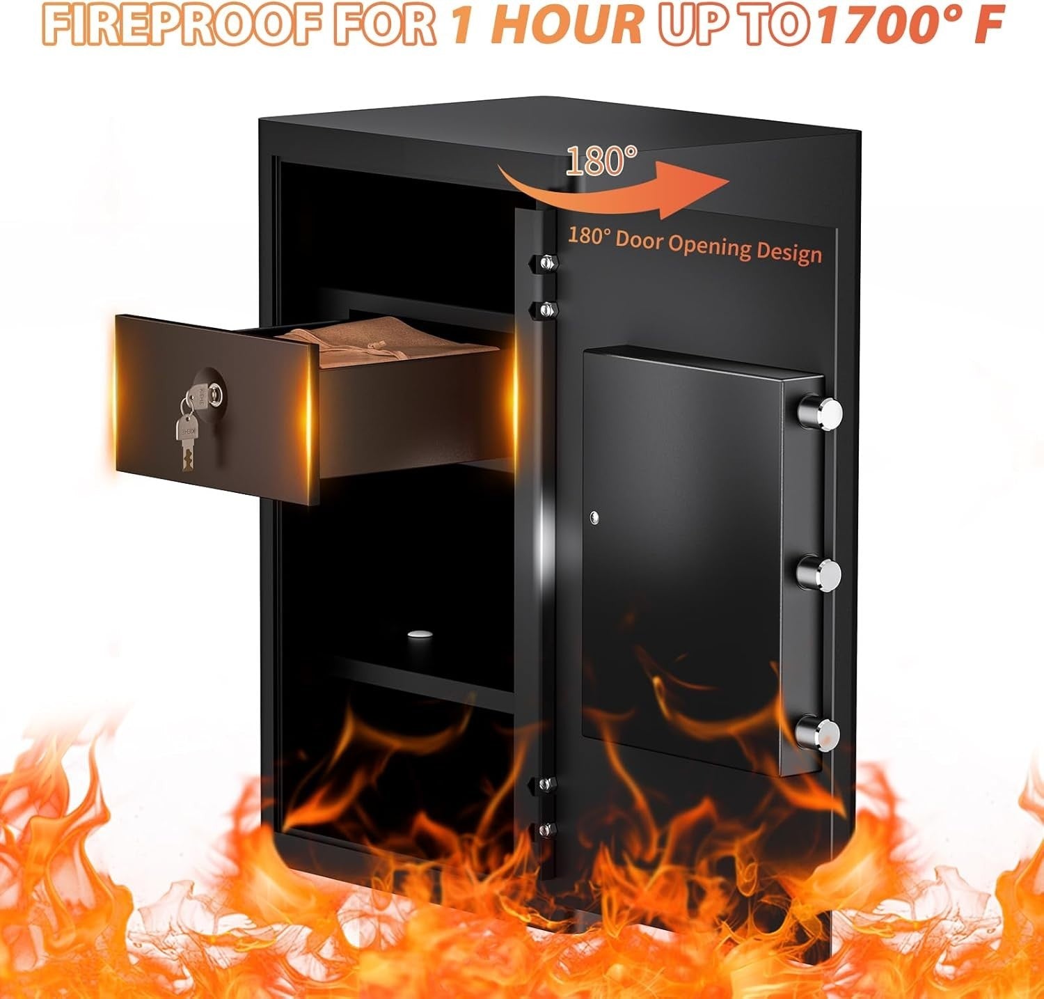 Fireproof Safe Box 88L Digital Keypad Security Cabinet Cash Document