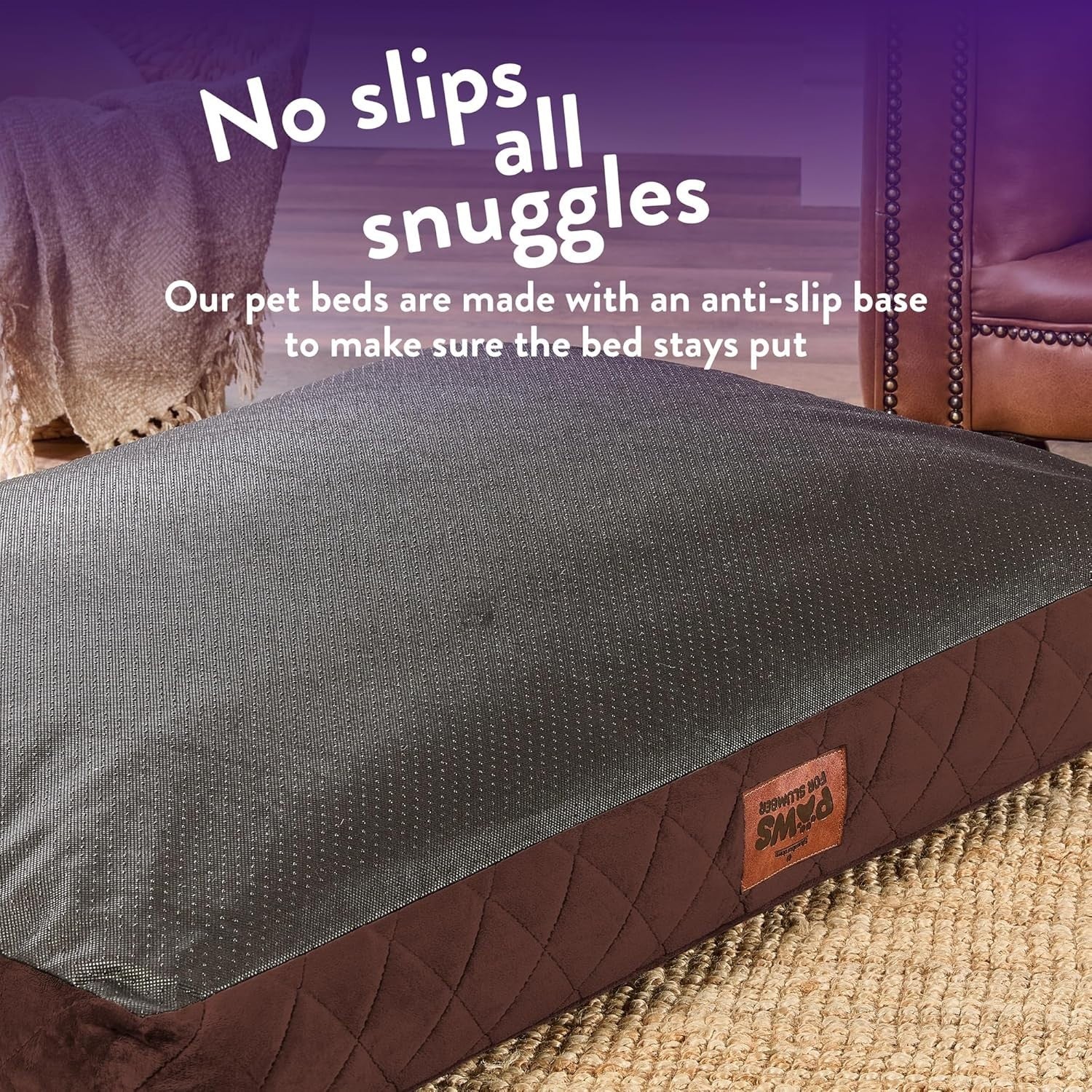 Medium Luxury Orthopedic Dog Bed 60x80cm Washable Non Slip