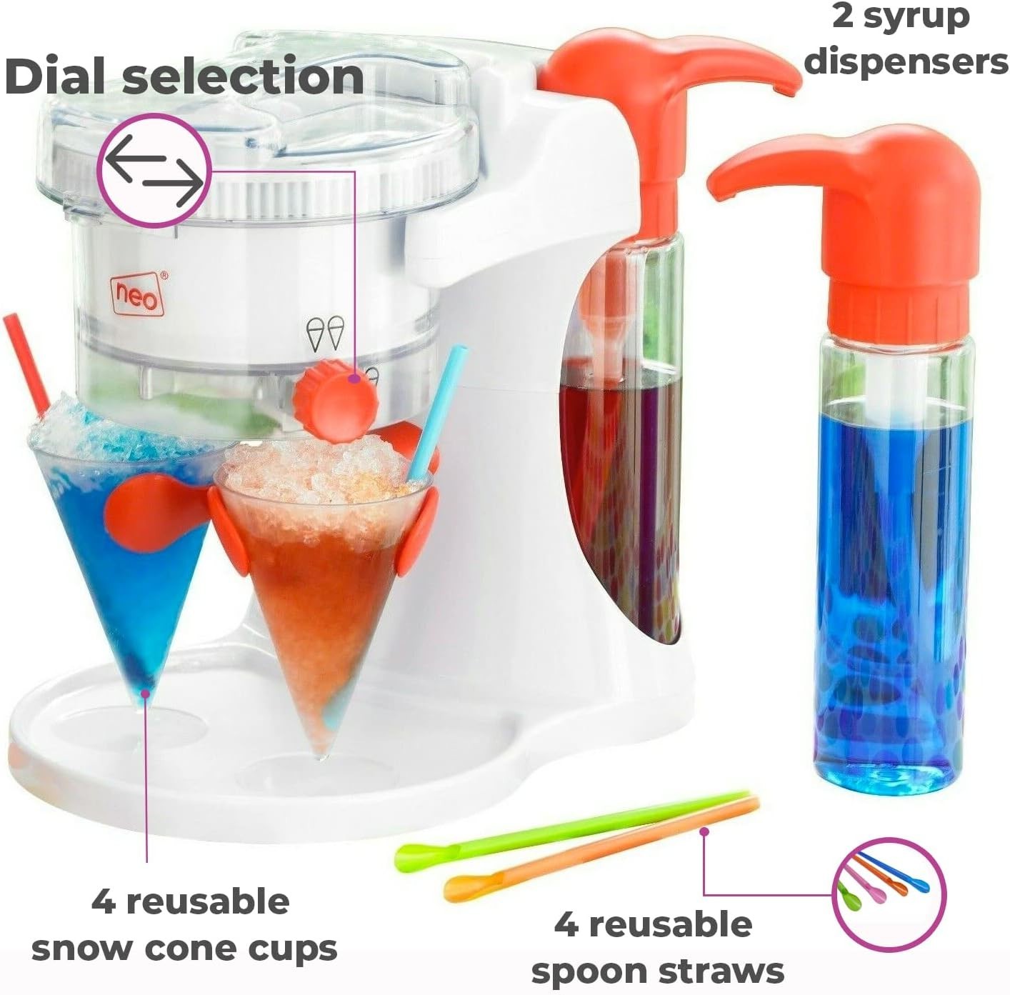Ice Snow Cone Maker Slush Machine Electric Ice Shaver Kids Party Drinks