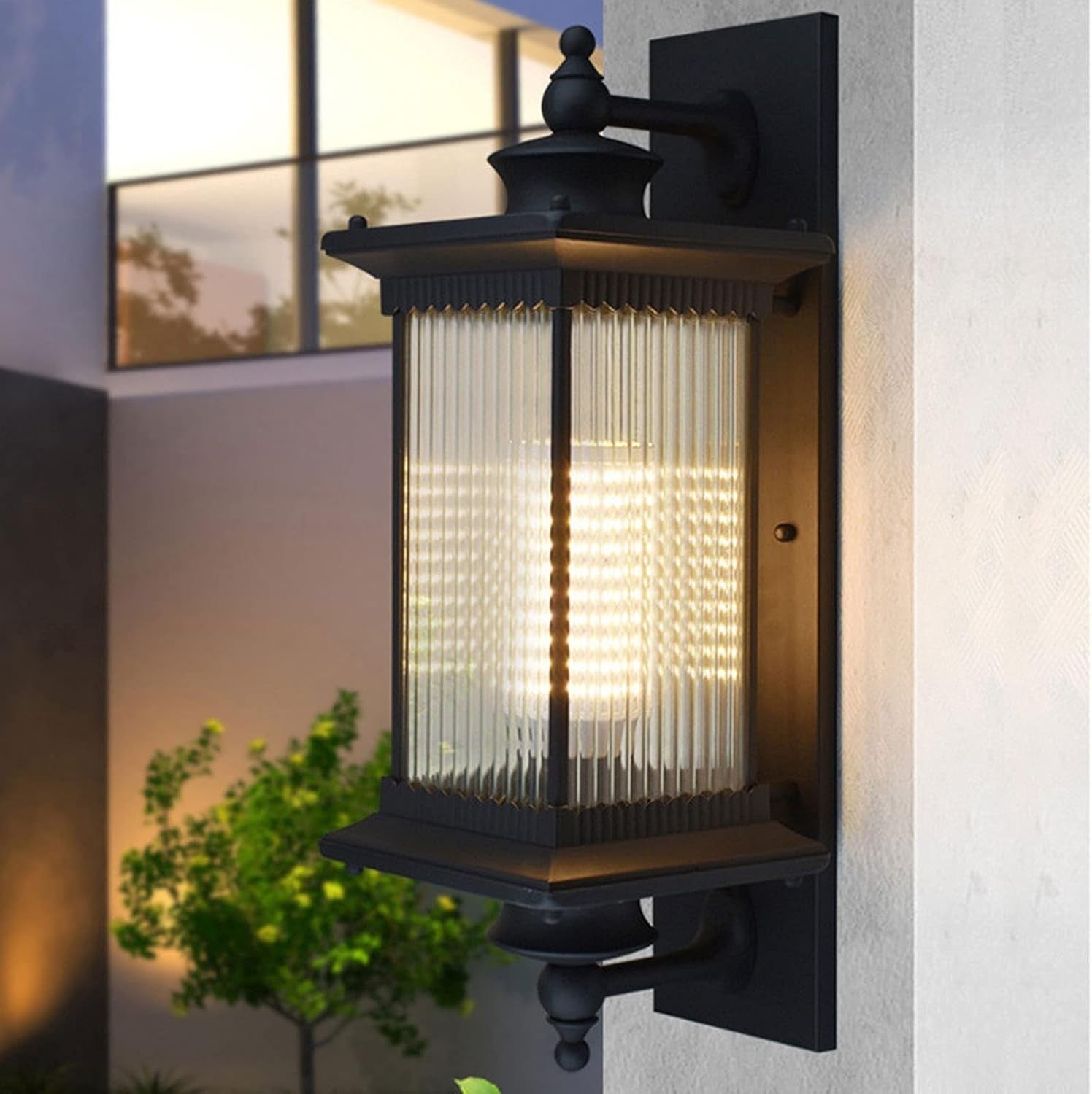 Vintage Outdoor Wall Lantern – Black Waterproof E27 Garden Light