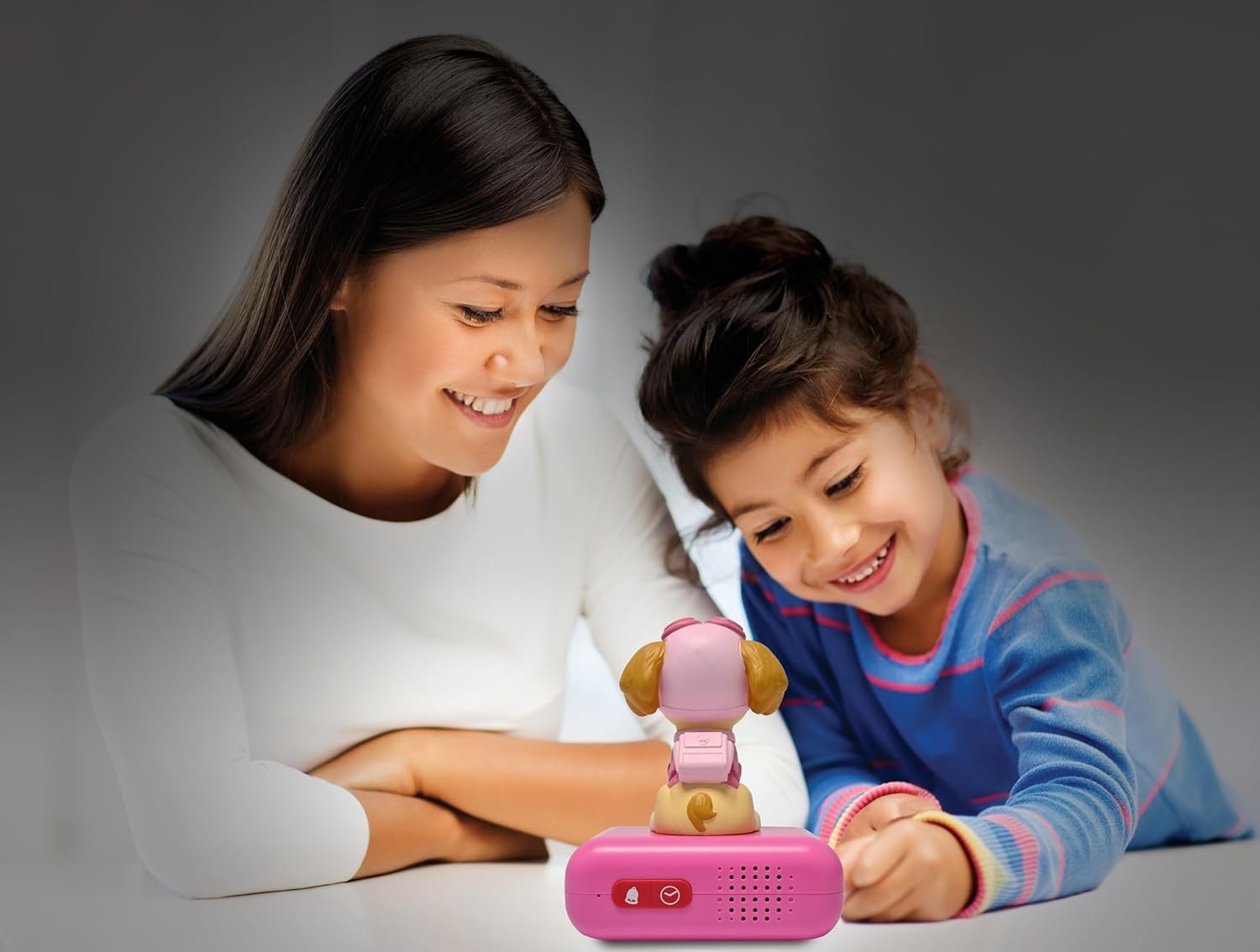Kids Alarm Clock Night Light LCD Snooze Sound Effects Bedside Clock pink