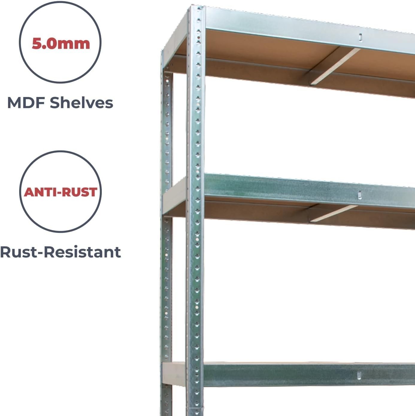 5-Tier Garage Shelf 180x40x90cm Adjustable Heavy-Duty Galvanised Steel