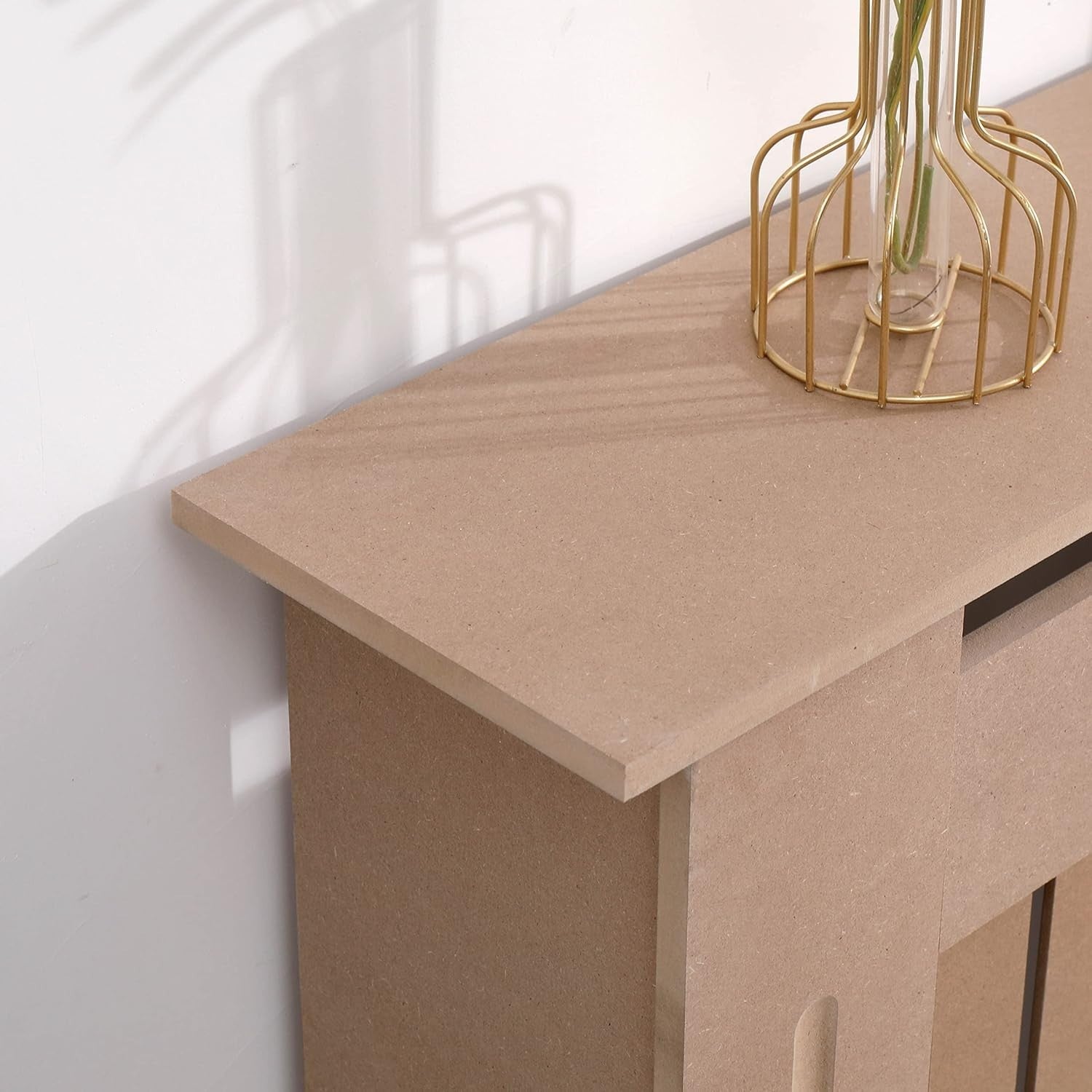 Large Radiator Cover Unfinished MDF | Customisable Vertical Slat Modern Cabinet