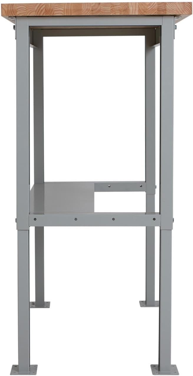 Adjustable Heavy Duty Workbench 600kg Wood Top with Shelf 1715mm x 750mm
