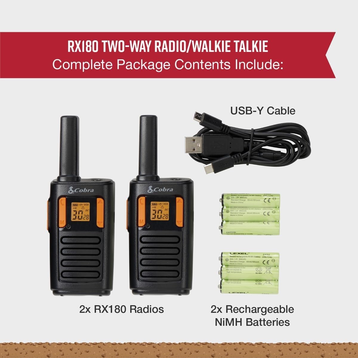 Long Range Walkie Talkies 2 Pack 18 Mile VOX Weather Alert Radio
