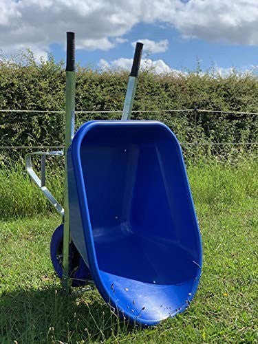 160L Blue Wheelbarrow – Alloy Steel Frame Puncture Proof Wide Tyre Heavy Duty
