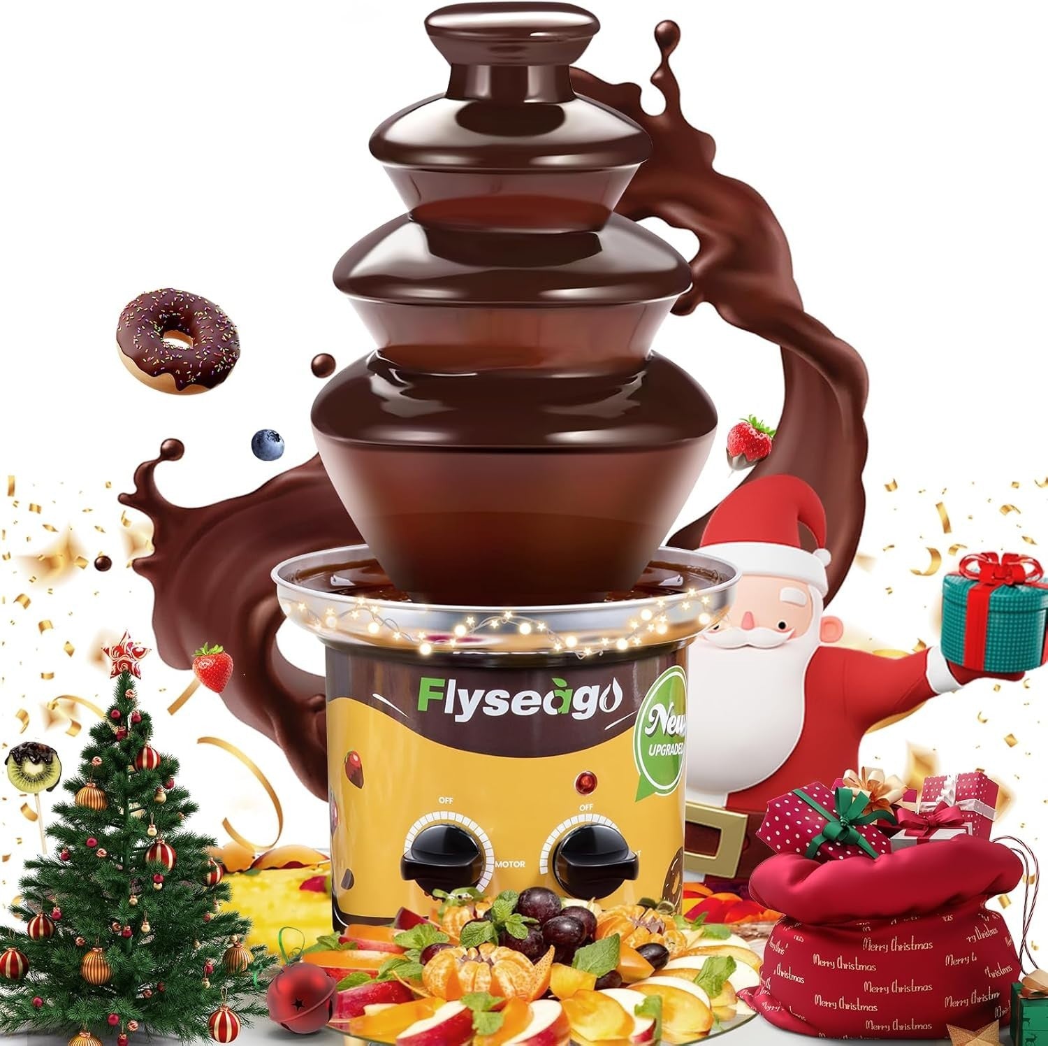 4 Tier Chocolate Fountain Machine Professional Fondue Party Fountain